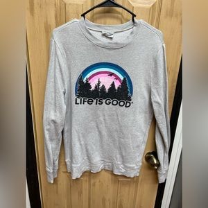 Womens LIFE IS GOOD pullover sweatshirt small